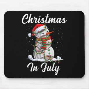 Christmas In July Sell Snowman Santa Hat Summer  Mouse Pad