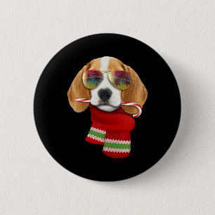 Christmas In July Shirt Beagle Sungles Dog Lovers 6 Cm Round Badge