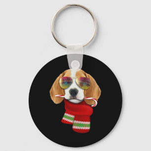 Christmas In July Shirt Beagle Sungles Dog Lovers  Key Ring