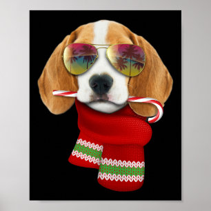 Christmas In July Shirt Beagle Sungles Dog Lovers  Poster