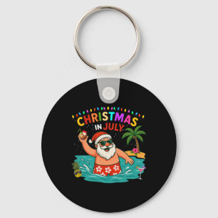 Christmas In July Shirt Boys Kids Santa Coconut Su Key Ring
