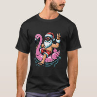 Christmas In July Shirt Boys Kids Santa Flamingo S