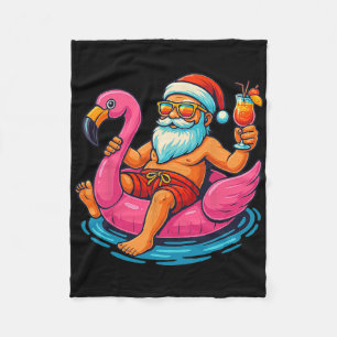 Christmas In July Shirt Boys Kids Santa Flamingo S Fleece Blanket