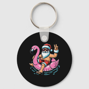 Christmas In July Shirt Boys Kids Santa Flamingo S Key Ring