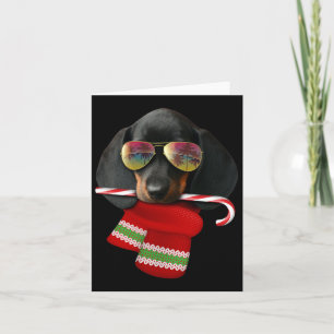 Christmas In July Shirt Dachshund Sungles Dog Love Card