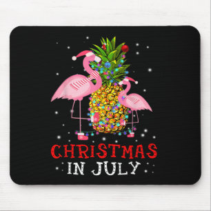 Christmas In July Shirt Funny Flamingo Pineapple S Mouse Pad