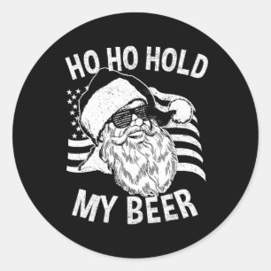 Christmas In July Shirt Hipster Santa Ho Ho Hold M Classic Round Sticker