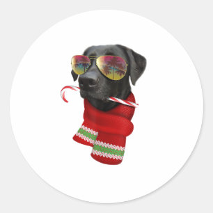 Christmas in July Shirt Labrador Sunglasses Dog Lo Classic Round Sticker
