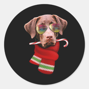 Christmas In July Shirt Labrador Sungles Dog Lover Classic Round Sticker