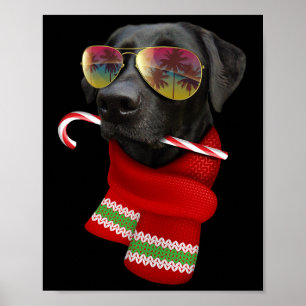 Christmas In July Shirt Labrador Sungles Dog Lover Poster