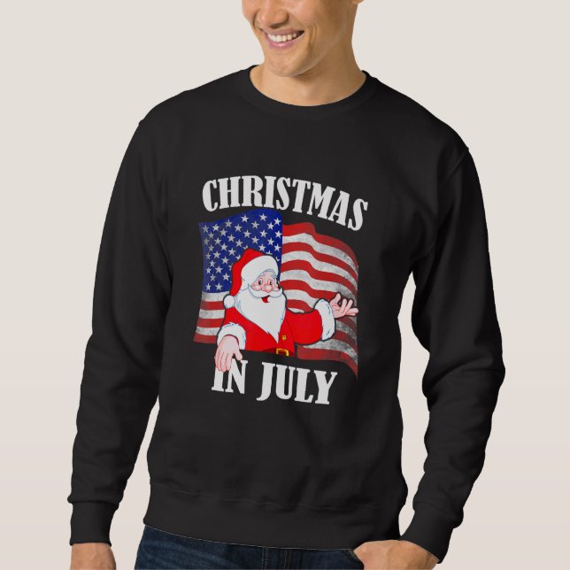 Christmas In July Shirt Retro Hipster Santa 4th Of (Front)