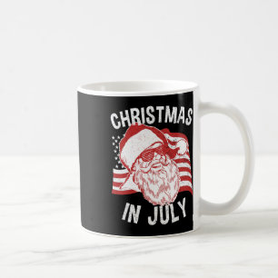 Christmas In July Shirt Retro Hipster Santa 4th Of Coffee Mug