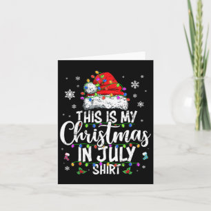 Christmas In July Shirt Santa Hat Summer Beach Vac Card