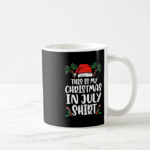 Christmas In July Shirt Santa Hat Summer Beach Vac Coffee Mug