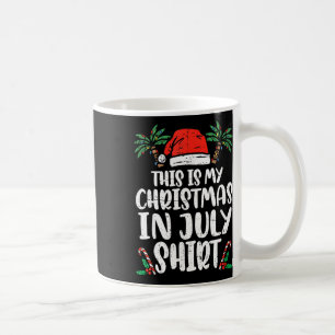 Christmas In July Shirt Santa Hat Summer Beach Vac Coffee Mug