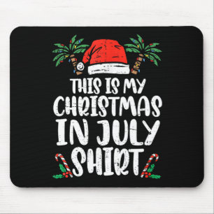 Christmas In July Shirt Santa Hat Summer Beach Vac Mouse Pad