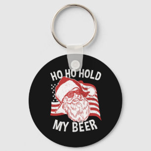 Christmas In July Shirt Santa Ho Ho Hold My Beer 1 Key Ring