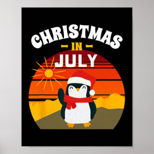 Christmas In July Shirt Summer Pinguin Christmas I Poster