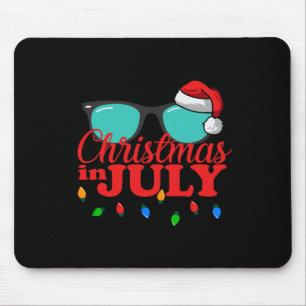 Christmas In July Shirt Sungles Beach Summer Vacat Mouse Pad