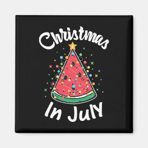Christmas In July Shirt Watermelon Christmas Tree Magnet