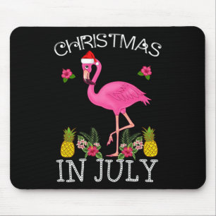 Christmas In July Shirts For Women Pink Flamingo Mouse Pad