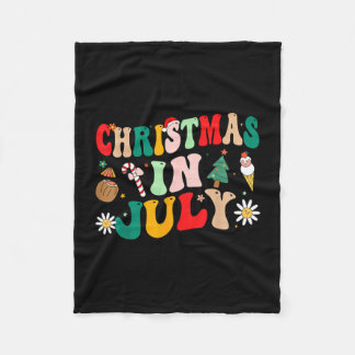 Christmas in july shirts groovy xmas summer men fleece blanket