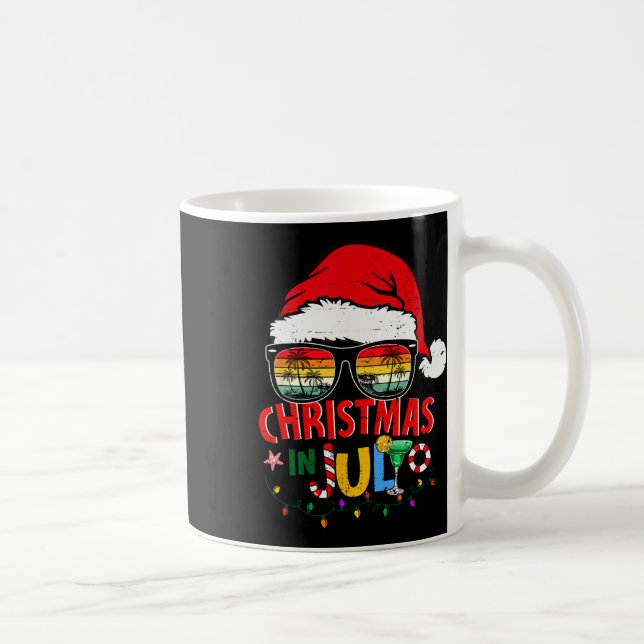 Christmas In July Shirts Men Women Kids Santa Hat  Coffee Mug (Right)