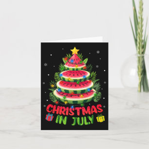 Christmas In July Shirts Watermelon Tree Beach Sum Card