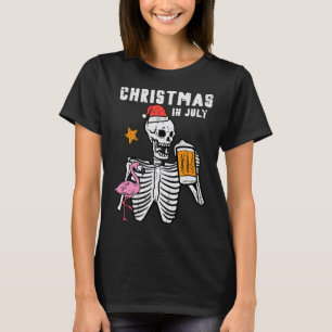 Christmas In July Skeleton Santa Funny Summer Xmas T-Shirt