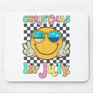 Christmas In July Smile Face Summer Beach Vacation Mouse Pad