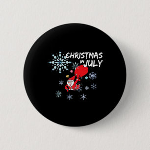 Christmas In July Snowflake Santa T Shirt - Skydiv 6 Cm Round Badge