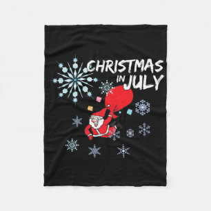 Christmas In July Snowflake Santa T Shirt - Skydiv Fleece Blanket