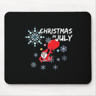 Christmas In July Snowflake Santa T Shirt - Skydiv Mouse Pad
