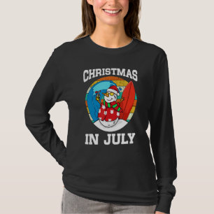 Christmas In July Snowman Beach Summer Surfing Vac T-Shirt