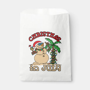 Christmas in July Snowman Sand Beach Favour Bag