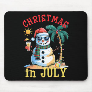 Christmas In July Snowman Summer Beach Vacation Xm Mouse Pad