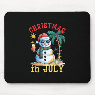 Christmas In July Snowman Summer Beach Vacation Xm Mouse Pad