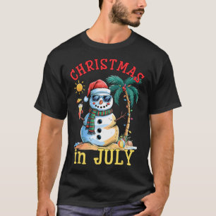Christmas In July Snowman Summer Beach Vacation Xm T-Shirt