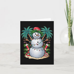 Christmas In July Snowman Summer Palm Tree Tropica Card