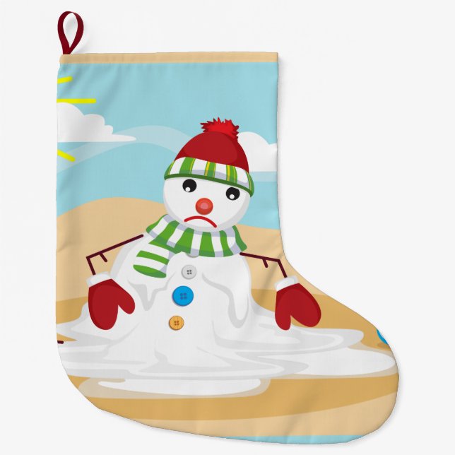 christmas in july snowman xmas stocking (Front)