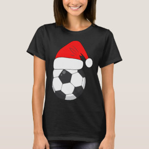 Christmas In July Soccer Ball Santa Hat Xmas ball  T-Shirt