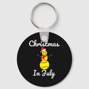 Christmas In July Softbyll Snowman Santa Hat Summe Key Ring