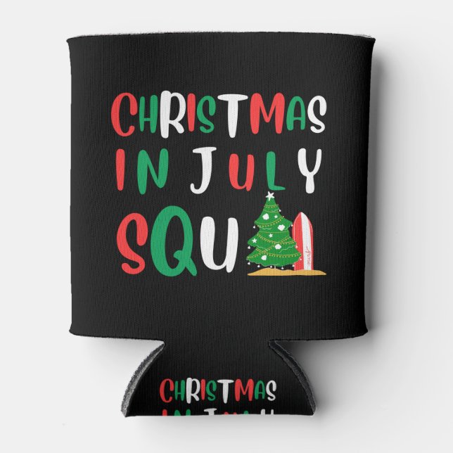 Christmas In July Squad Can Cooler (Front)
