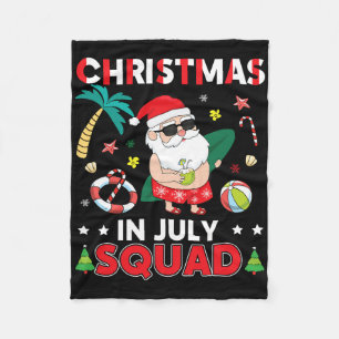 Christmas In July Squad Cute Christmas Summer Vaca Fleece Blanket