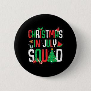 Christmas In July Squad Funny Summer Beach Vacatio 6 Cm Round Badge