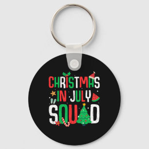 Christmas In July Squad Funny Summer Beach Vacatio Key Ring