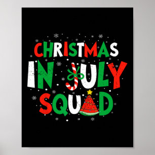 Christmas In July Squad Funny Summer Vacation Men  Poster