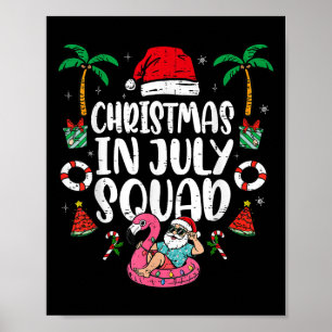 Christmas In July Squad Funny Summer Vacation Men Poster