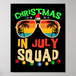 Christmas In July Squad Funny Summer Xmas Men Wome Poster