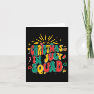 Christmas In July Squad Groovy Retro Beach Summer Card